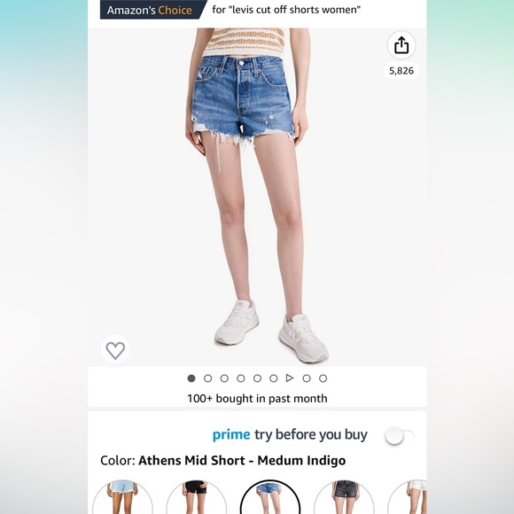 Levi’s 501 shorts size 27 medium wash - Picture 7 of 7